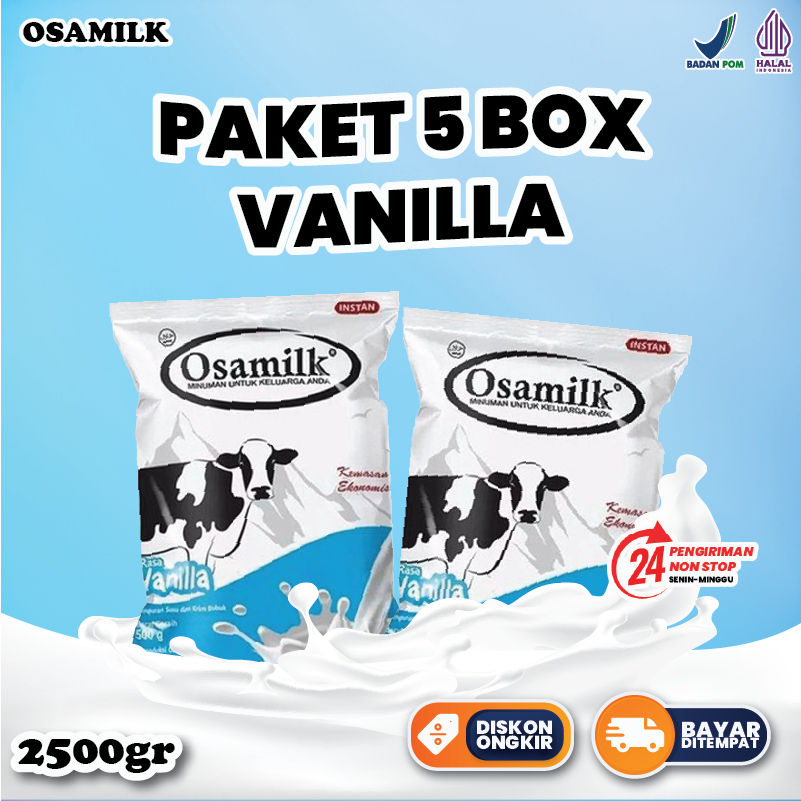 

Osamilk 5 Box Vanilla Susu Sapi Bubuk Bayar Ditempat
