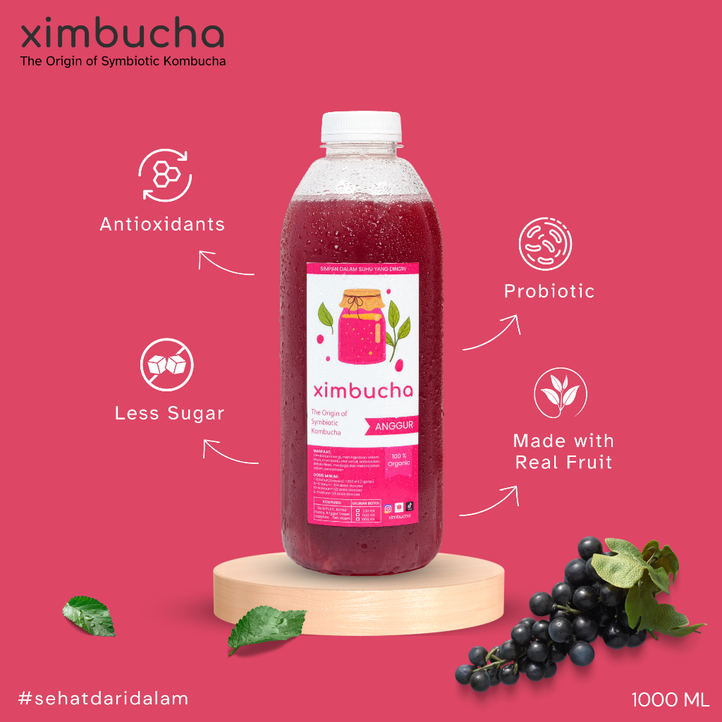 

Ximbucha- Kombucha Anggur - 1000ml