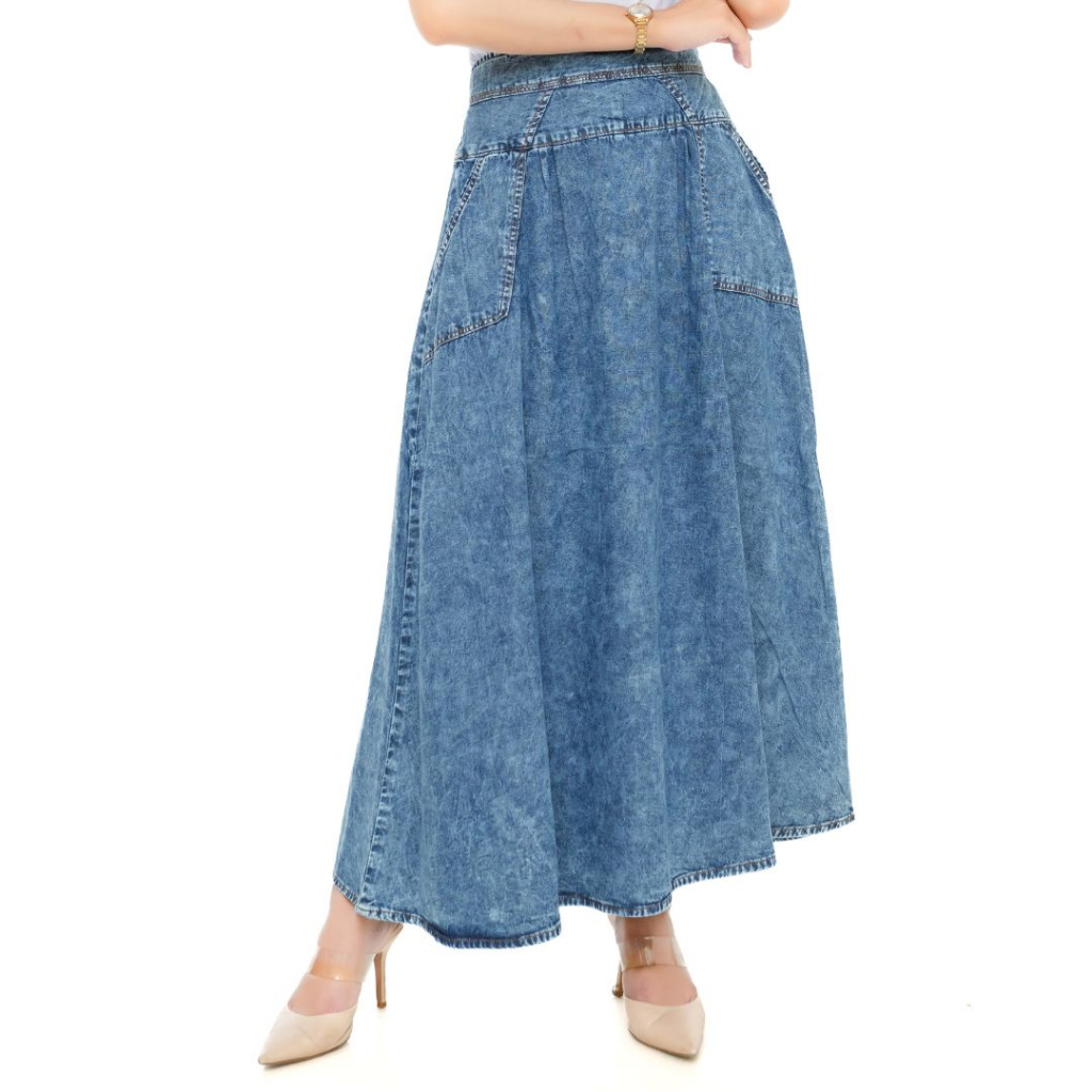 MOLDING - Rok Jeans Snow Premium Model Polos Ukuran All size 004