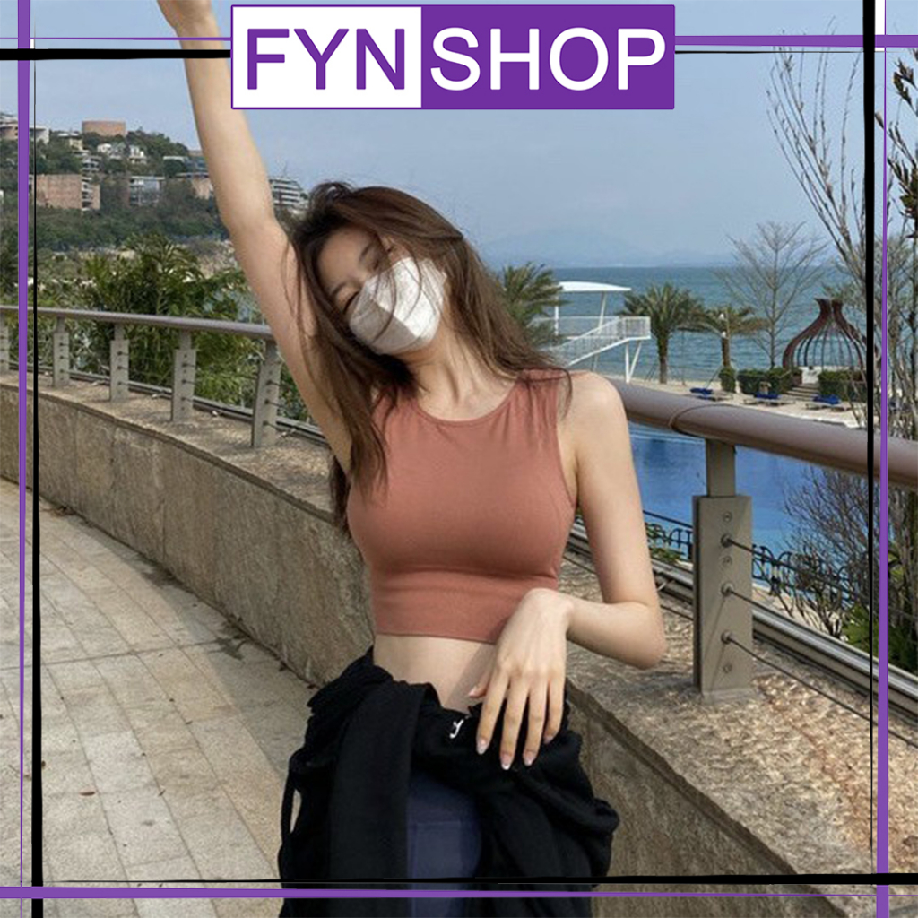 Fynshop ♛ UW48 Tanktop Bra Crop Top Bra Yoga Fashion Korea