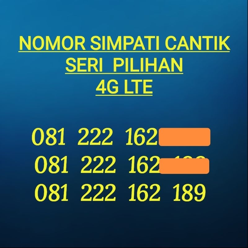 NOMOR CANTIK SIMPATI PERDANA SIMPATI CANTIK 4G LTE SERI MUDAH DI INGAT EKOR QIU QIU 99 HOKY
