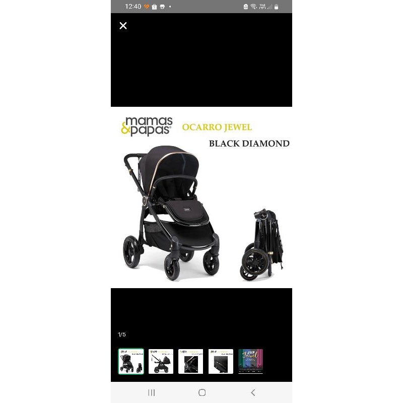 Preloved Stroller Mamas Papas Occaro Black Diamond