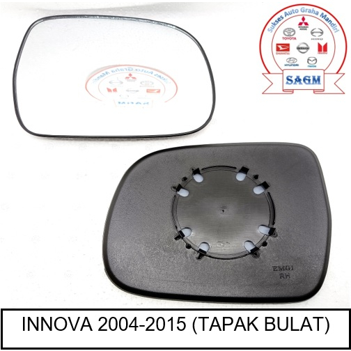 KACA SPION INNOVA (KACA + BRACKET HITAM TAPAK BULAT)