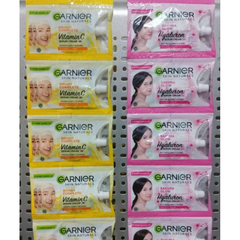 GARNIER SERUM CREAM HYALURON + SAKURA EXTRACT 9gr Sachet Rentengan ( 1 Renteng = 12 Sachet )