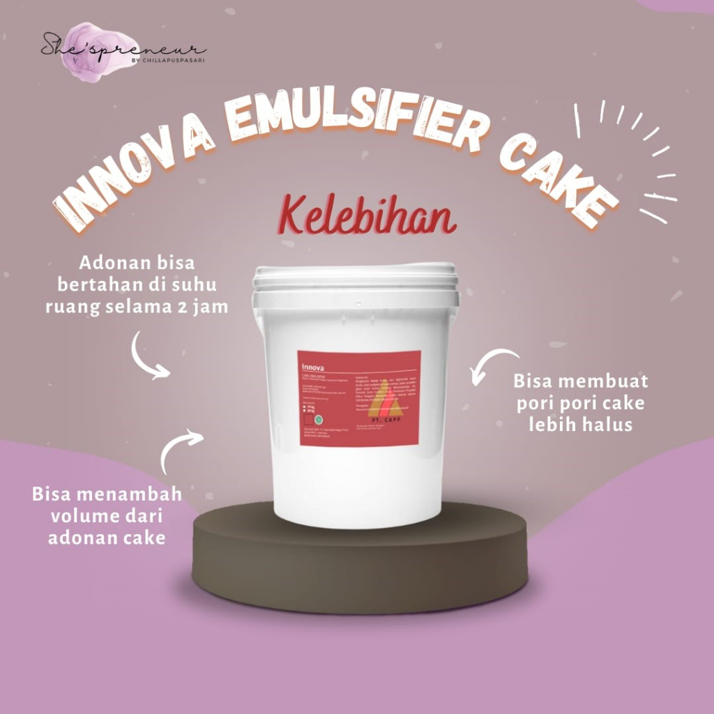 

Emulsifier Baking Powder Innova Super Soft Repack 500 Gr