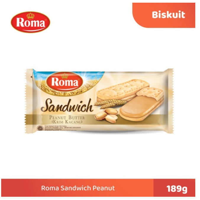 

ROMA SANDWICH PEANUT BISKUIT LAPIS KACANG 189 GR