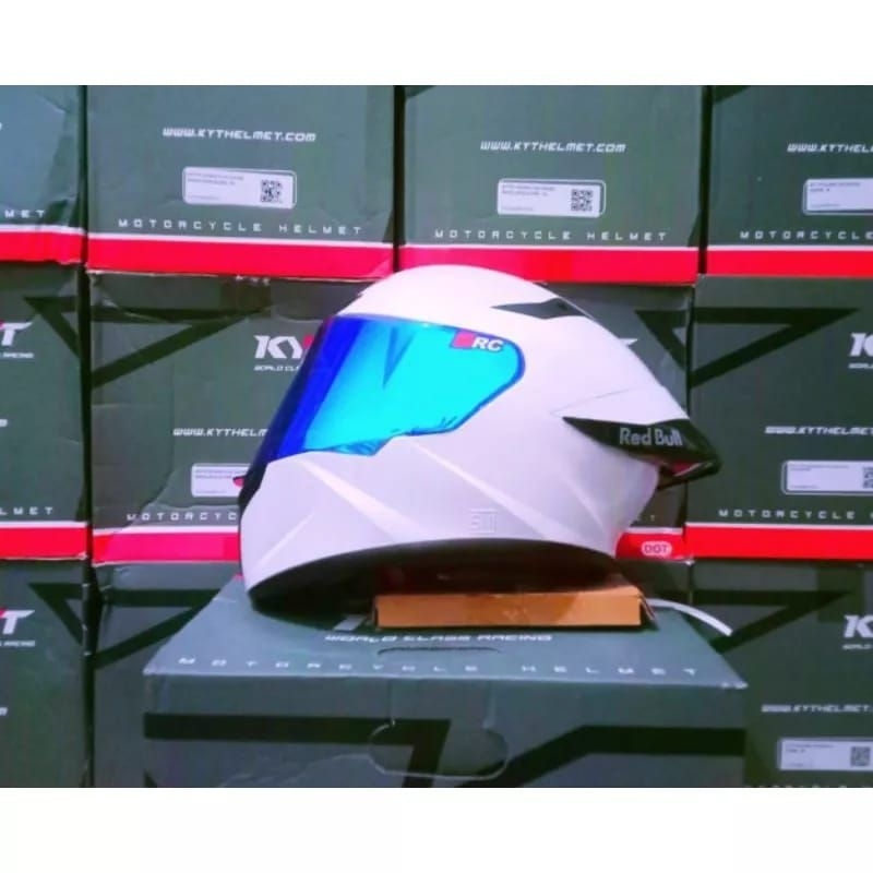 HELM KYT TT COURSE WHITE PAKET GANTENG