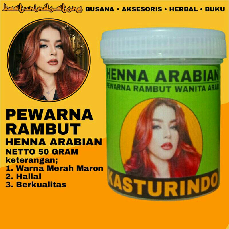 Perwarna Rambut Henna Khas Arab Ukuran 50 Gram