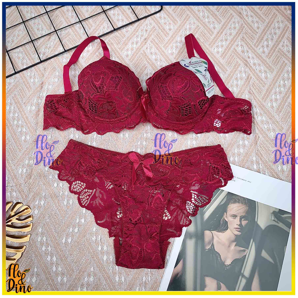 BRA Renda Set Yasimei kawat BH Set Push Up Busa Tebal + CD Sexy Lingerie 02