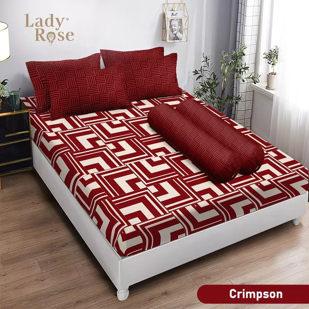 Sprei lady rose size 180×200 tinggi  size no 1/ sprei kotak sprei coklat sprai Paris sprei pink spre