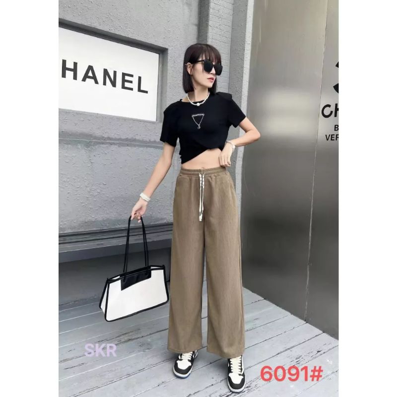 Celana Kulot Panjang Bahan Cordoray Import Big Size Melar Wanita Jumbo Premium