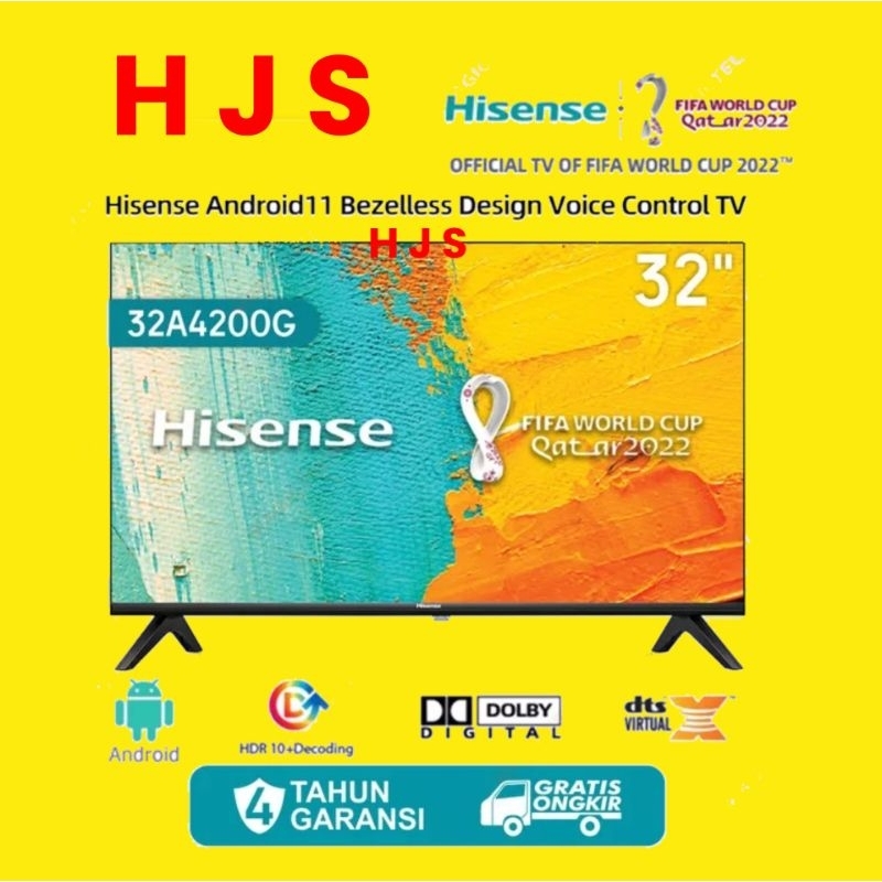 TV LED HISENSE 32 INCH / 32" 32A4200G SMART ANDROID TV HD