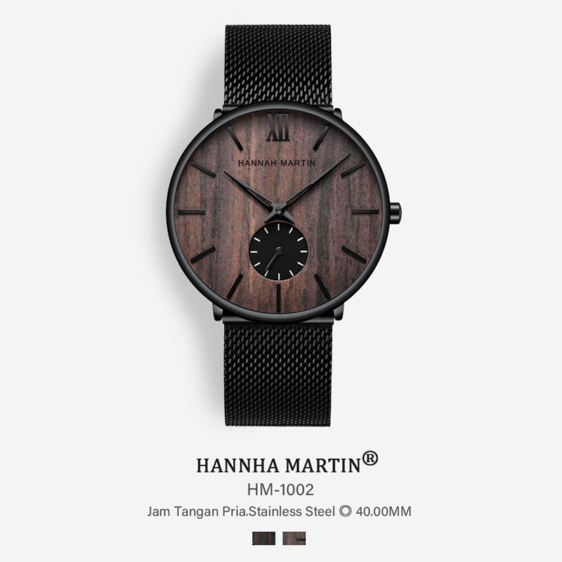 Hannah Martin 1002 Jam Tangan Pria Anti Air ORI Luxury Bisnis Quartz Watch（Free BOX+Kartu）