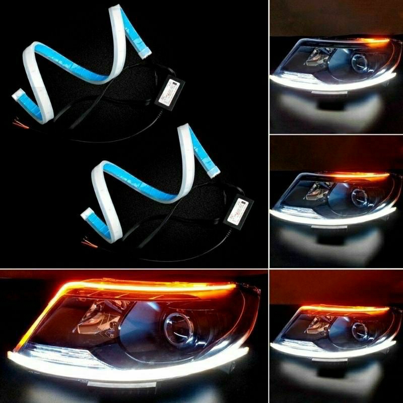 Lampu Alis Led Running 30cm/ Lampu Alis Nyala Antri Led Running 12v/ Lampu DRL Flexibel/ Lampu Alis 