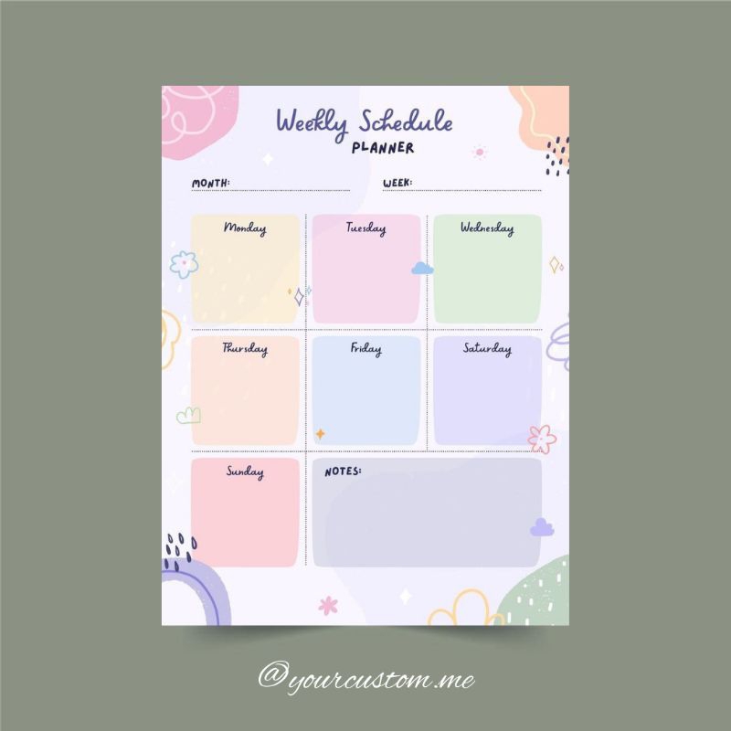 

Weekly Planner / Jurnal Mingguan (Journaling) bisa pakai desain sendiri