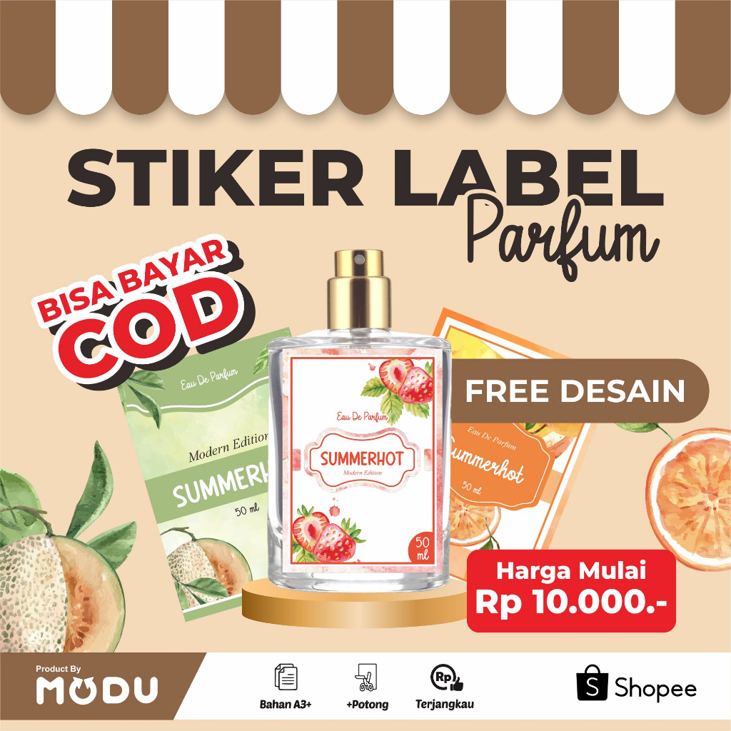 

STIKER LABEL PARFUM MURAH CUSTOM FULL COLOUR/ANTI AIR (BANYAK DESAIN MENARIK)