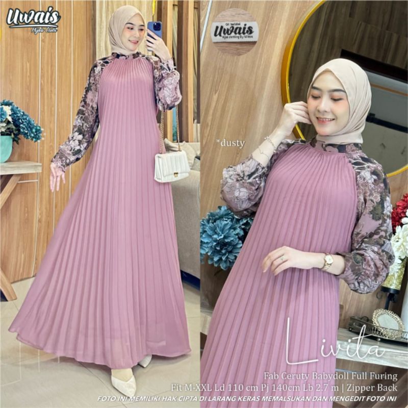 BarangOri|LuvitaDressByUwais|gamisPesta|GamisTerbaru|