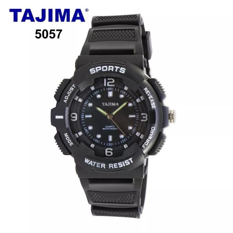 jam tangan Tajima sport pria analog tali rubber original tahan air