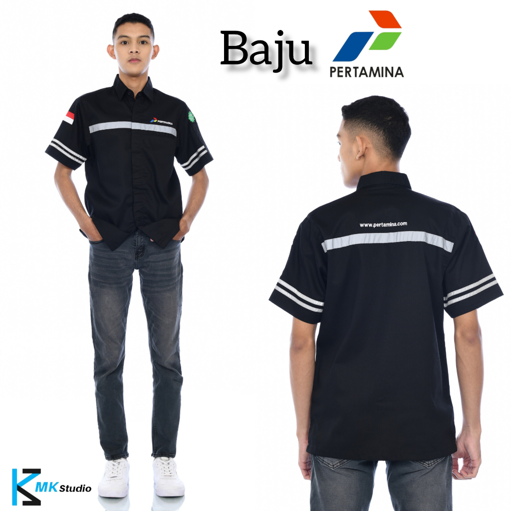 Baju Pertamina/Kemeja Safety Lengan Pendek/Baju Wearpack/Seragam Pertamina Lengan Pendek