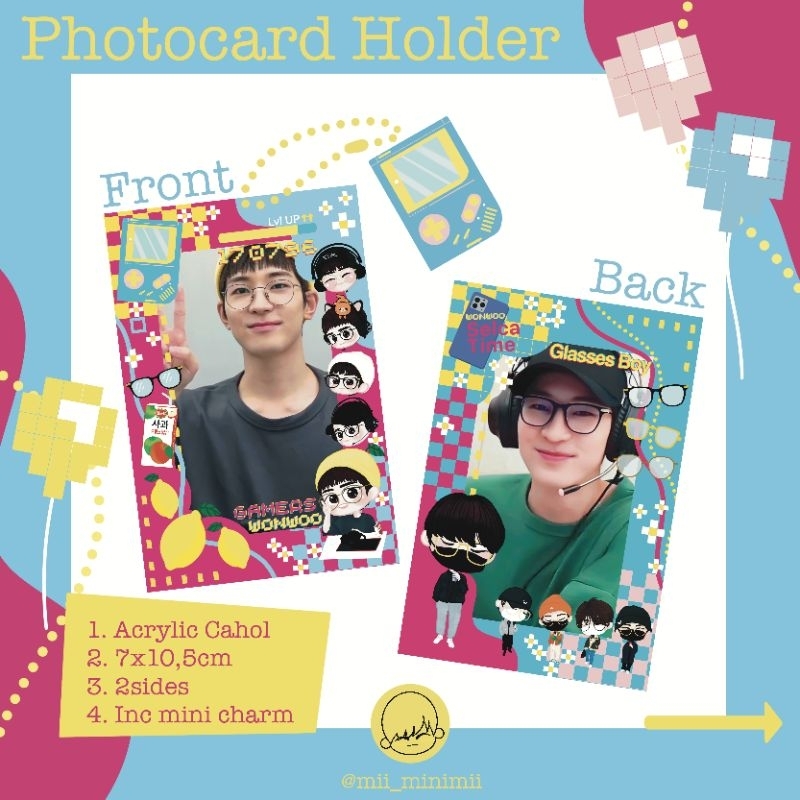 Photo Card Holder Cahol 2sides Akrilik Acrylic Wonwoo Gam3Bo1 Series