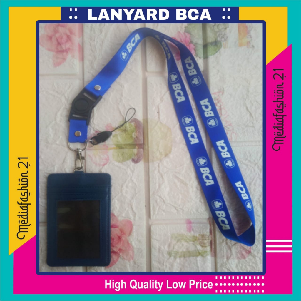 

Lanyard Tali Gantungan ID Card BANK BCA Sablon Free Strap HP/Flashdisk