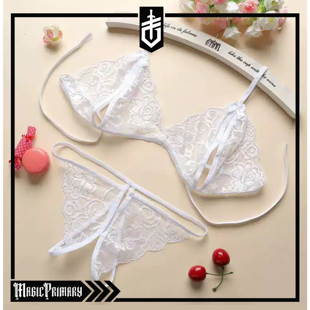 celana dalam transfaran bolong tengah satu set celana dalam dan bh s
