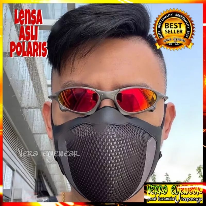 Kacamata Hitam Pria Polarized Titanium Melat Alloy logam OAKLEY JULIET