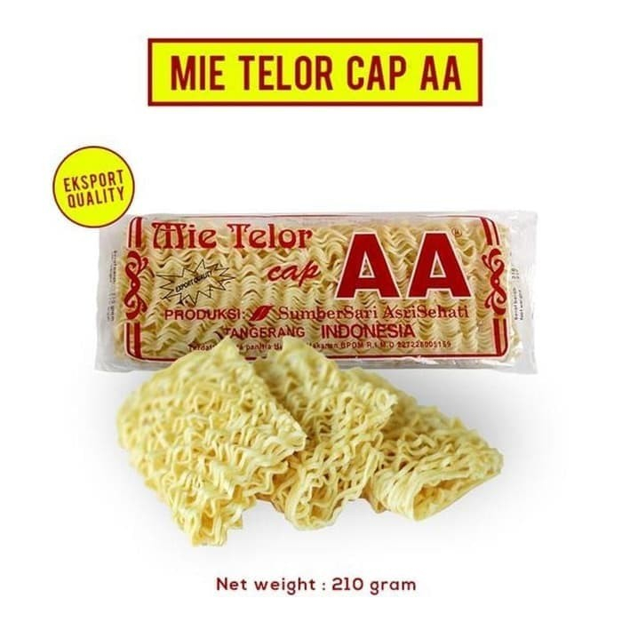 

Mie Telor Kuning Cap AA 210gr & Mie Telor Cap 3 Ayam Kuning 200gr / Mie Telor Goreng Atau kuah / Mie Kriting