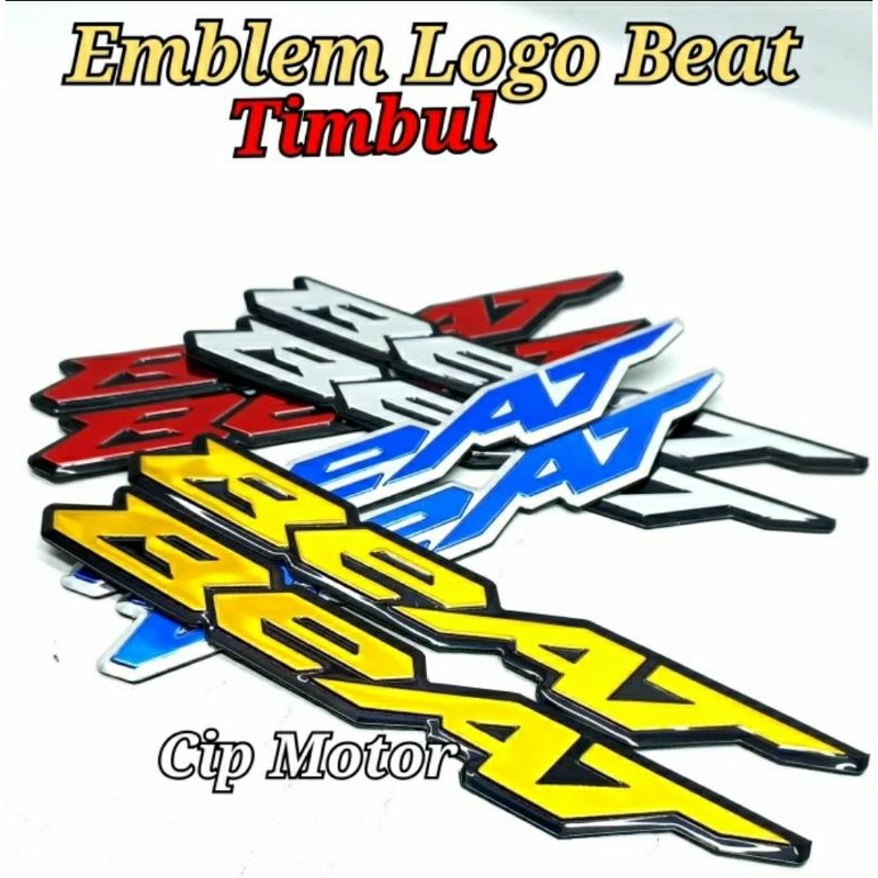 stiker logo beat timbul sticker emblem beat huruf timbul beat