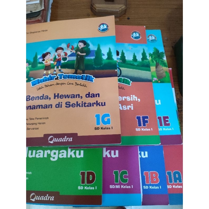 Buku tematik kelas 1 A-G k13 Quadra 1paket