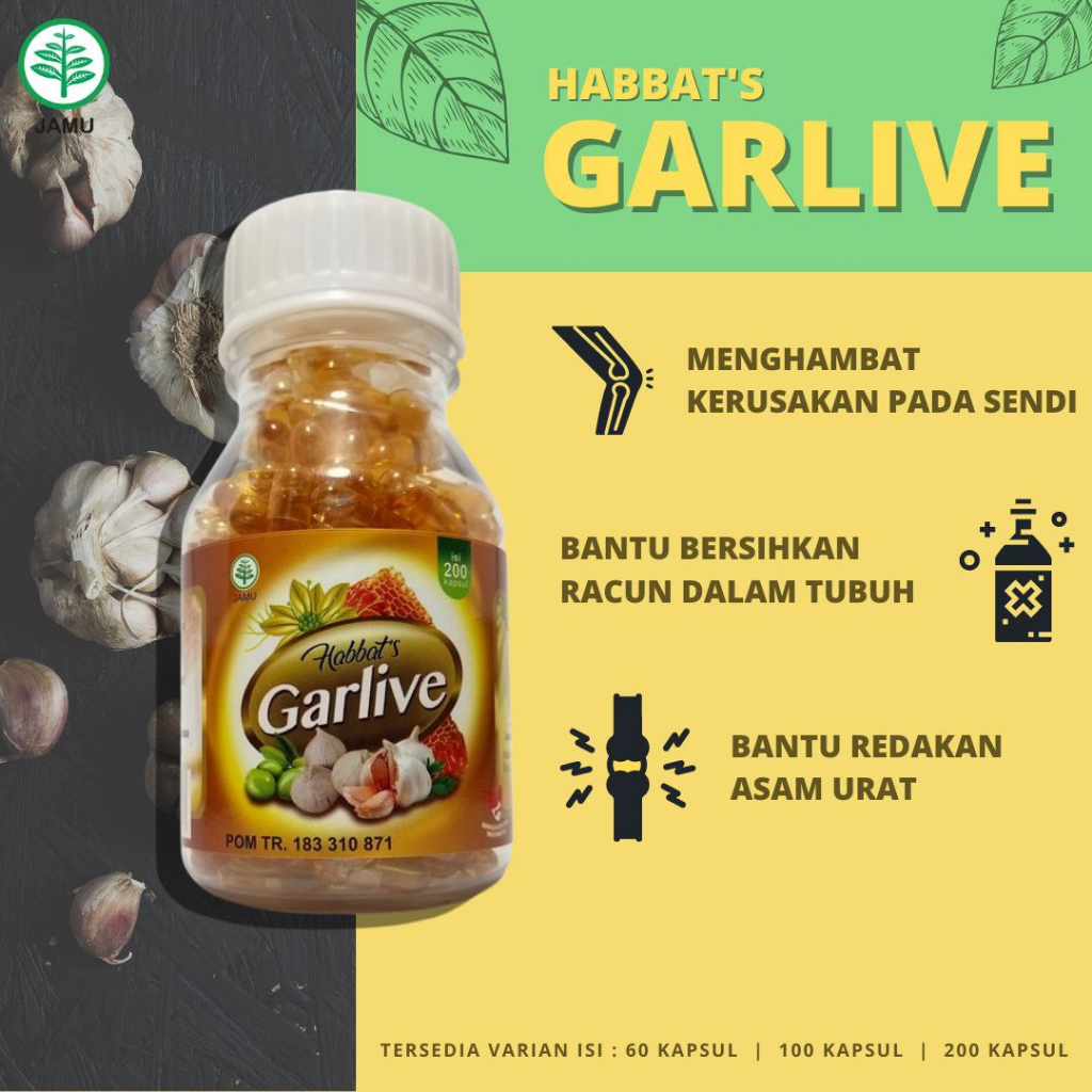 Obat Herbal Kolesterol Habbats Garlive Habbatussauda Original Propolis Trigona  Garlic Bawang Lanang