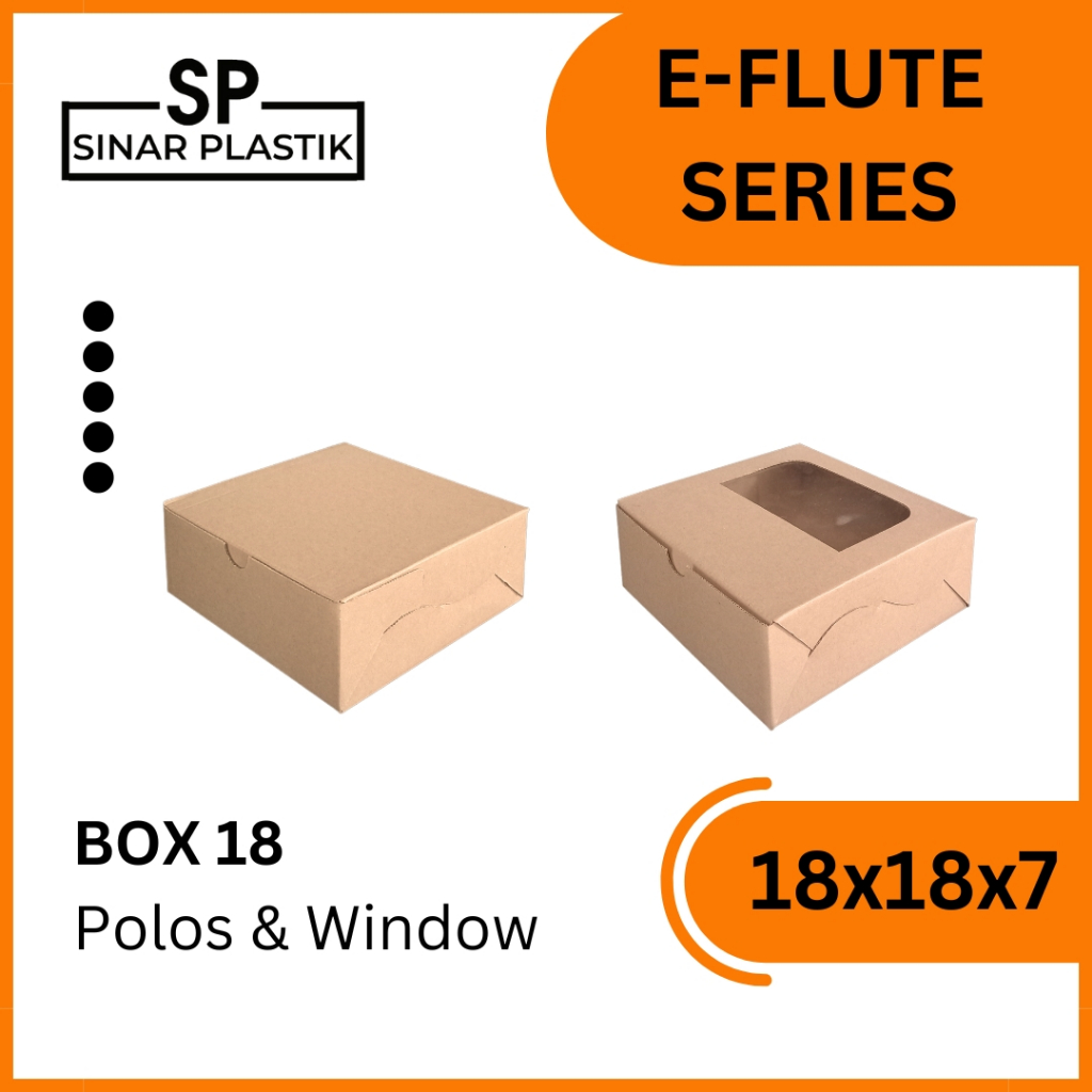 

Kotak Dus E-flute 18x18x7 Polos & Mika / Box Kue Tart / Box Hampres / Dus Makanan / Dus Nasi Kotak / Dus Makan Coklat SN. [Min order 5pcs]