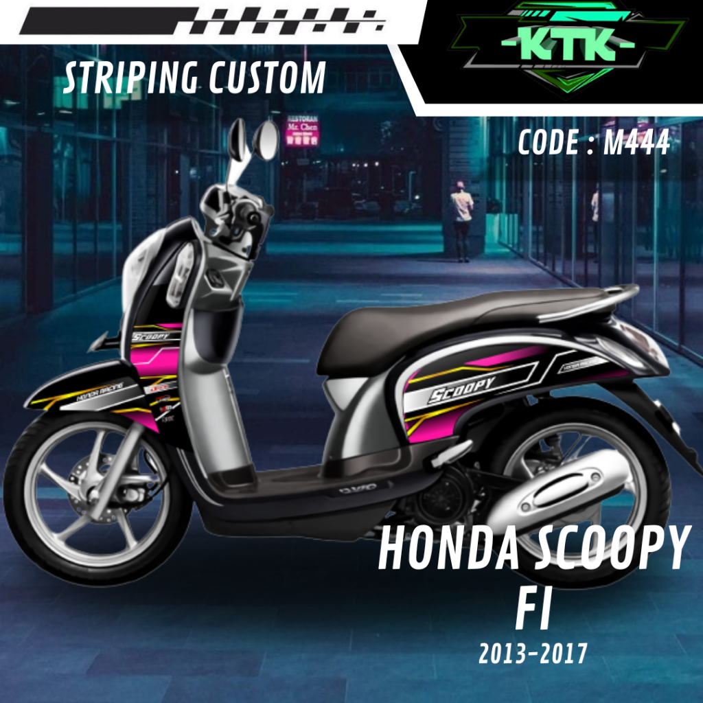 Lis Stiker Striping  Motor Honda Scoopy FI M444 List Sticker Aksesoris Variasi Modifikasi Semi Full 