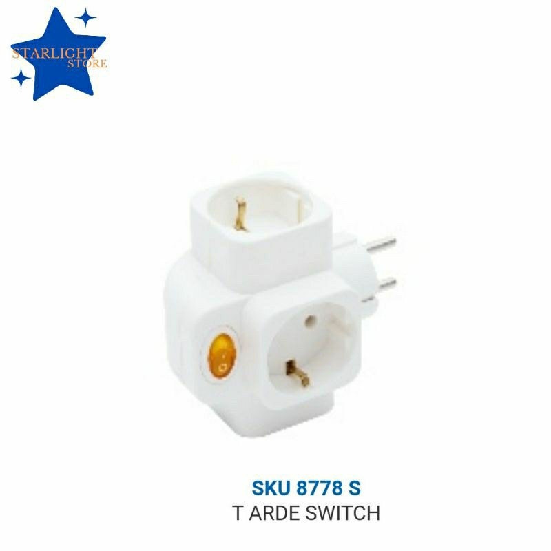T Arde Saklar 3 Lubang Switch 8778S Shukaku SNI
