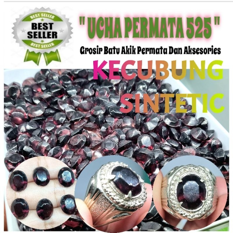 cincin kecubung ungu / batu akik permata amethys