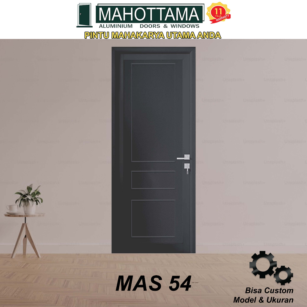 Pintu Aluminium Rumah Utama Kamar Tidur / Mandi 90 x 215 Bisa Custom Ukuran Almunium Doors MAS54 - M