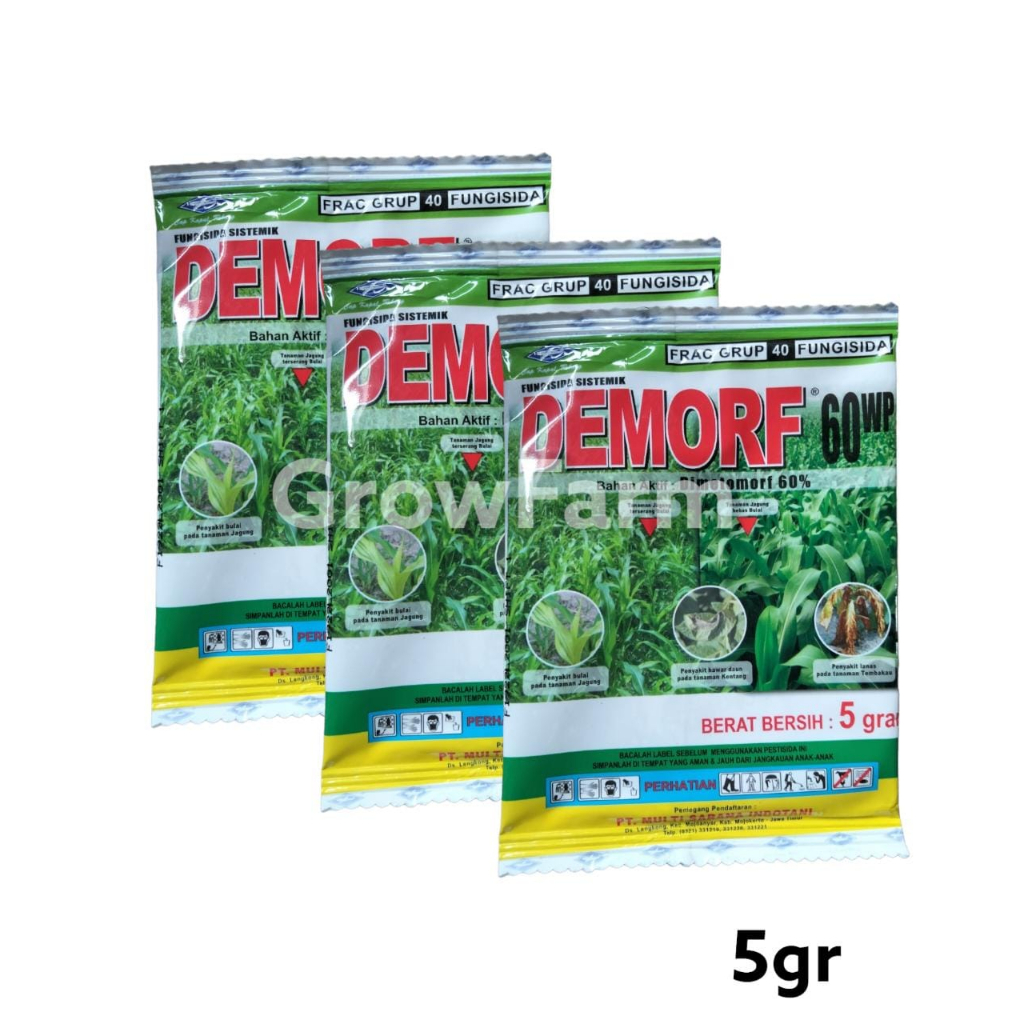 DEMORF 60WP 5 gr Fungisida Sistemik Demotomorf 60% Cegah Busuk Tanaman Cap Kapal Terbang