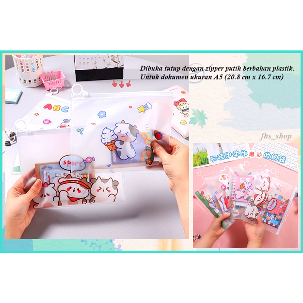 

Organizer Sapi A5 Map Kartun File Organizer File Folder Organizer Buku Cute Cow Zipper File Folder