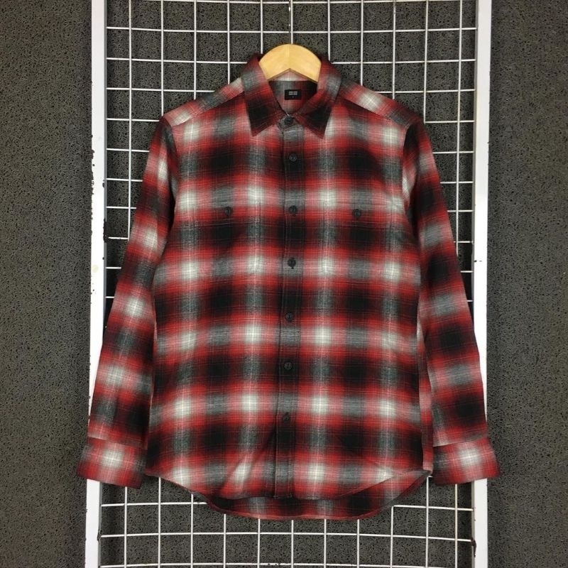 Kemeja Lengan Panjang Flannel Flanel Veterano Uniqlo . SDA 02490 Second Bekas Preloved