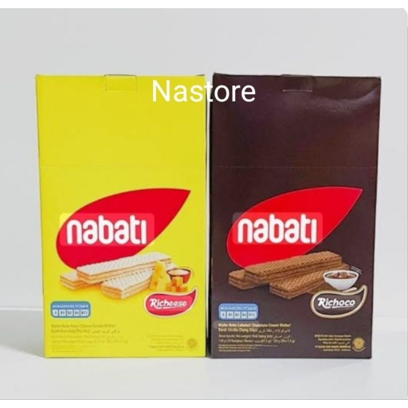 

Nabati Wafer Rasa Keju & Coklat 6 gram 1 box isi 20 pcs.