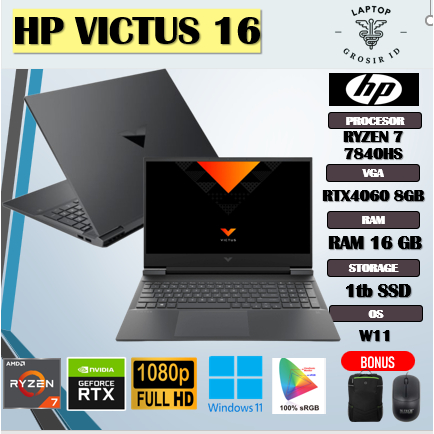 HP VICTUS 16 RYZEN 7 7840HS RTX4060 8GB/ 16GB 1TB 16.1FHD 144HZ 100SRGB