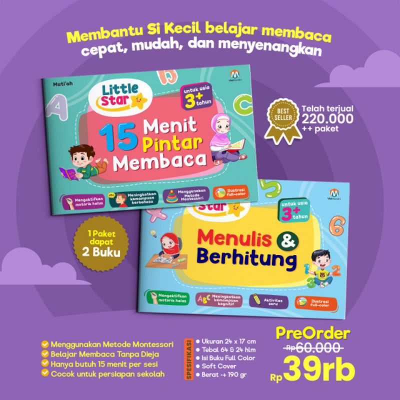 Buku 15 Menit Pintar Membaca | Learn and Play TK B | Little Star Good Habits | Buku Ziyad | Ziyadboo