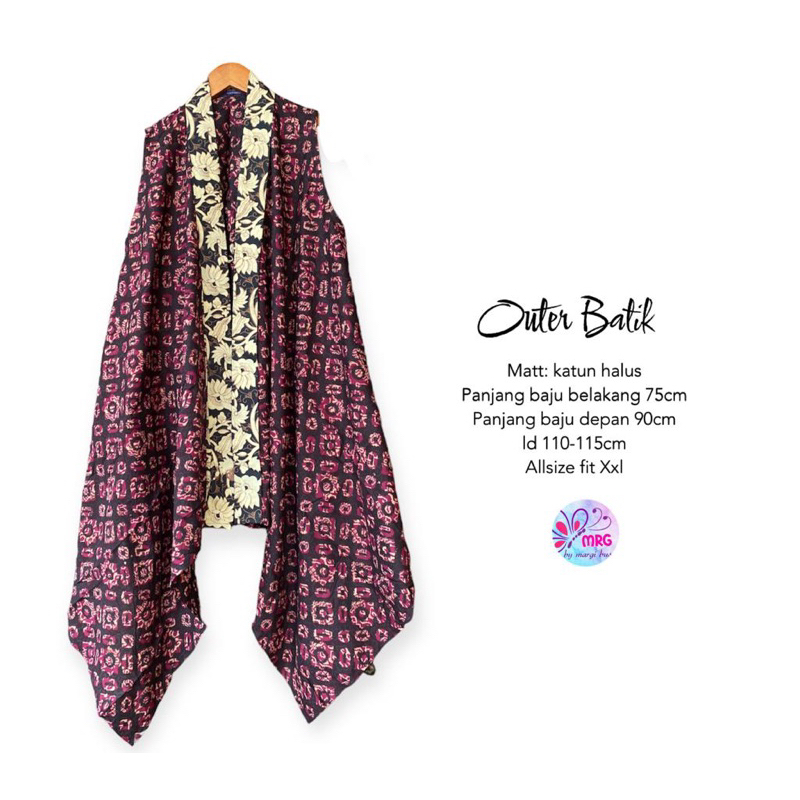 OUTER BATIK CAP OUTER TANPA LENGAN BATIK KEREN CANTIK OUTER BATIK