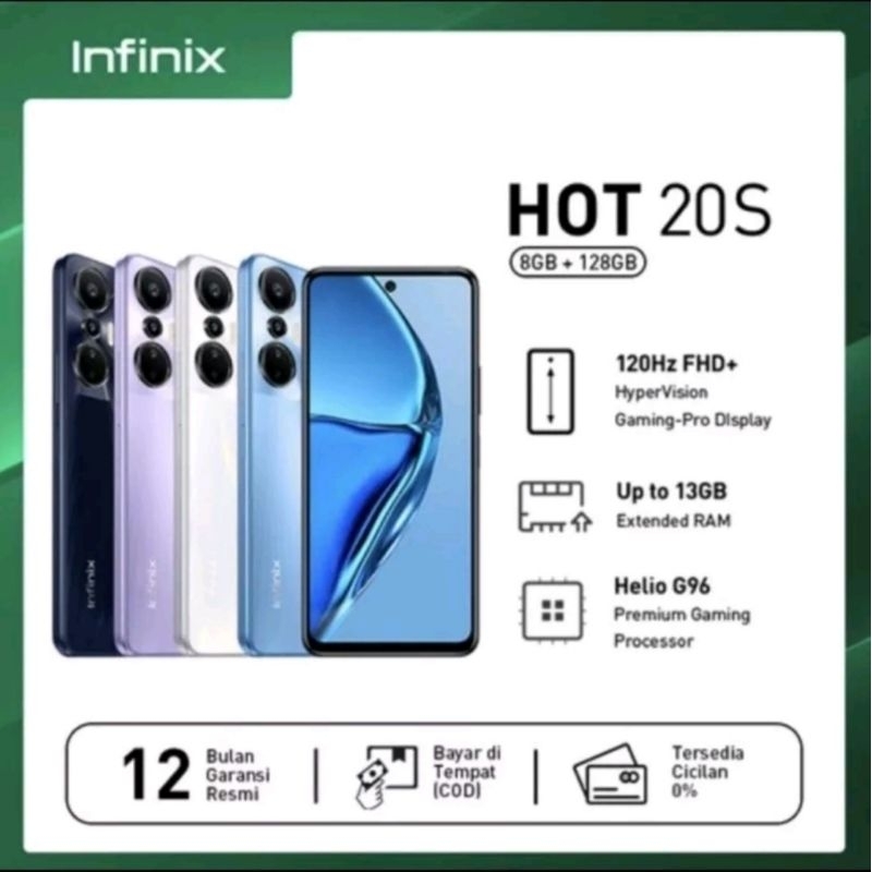 Infinix Hot 20S Ram 8 128GB Garansi Resmi Murah HP 2 Jutaan Terbaik 2024