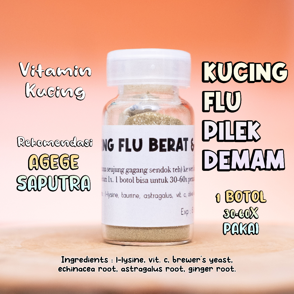 Vitamin Kucing Flu Berat & Pilek