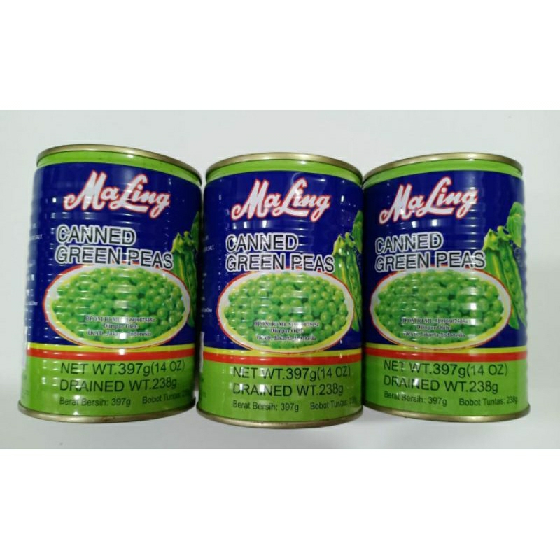 

NEW !! Maling TTS Canned Green Peas/Kacang Polong Kaleng 397gr