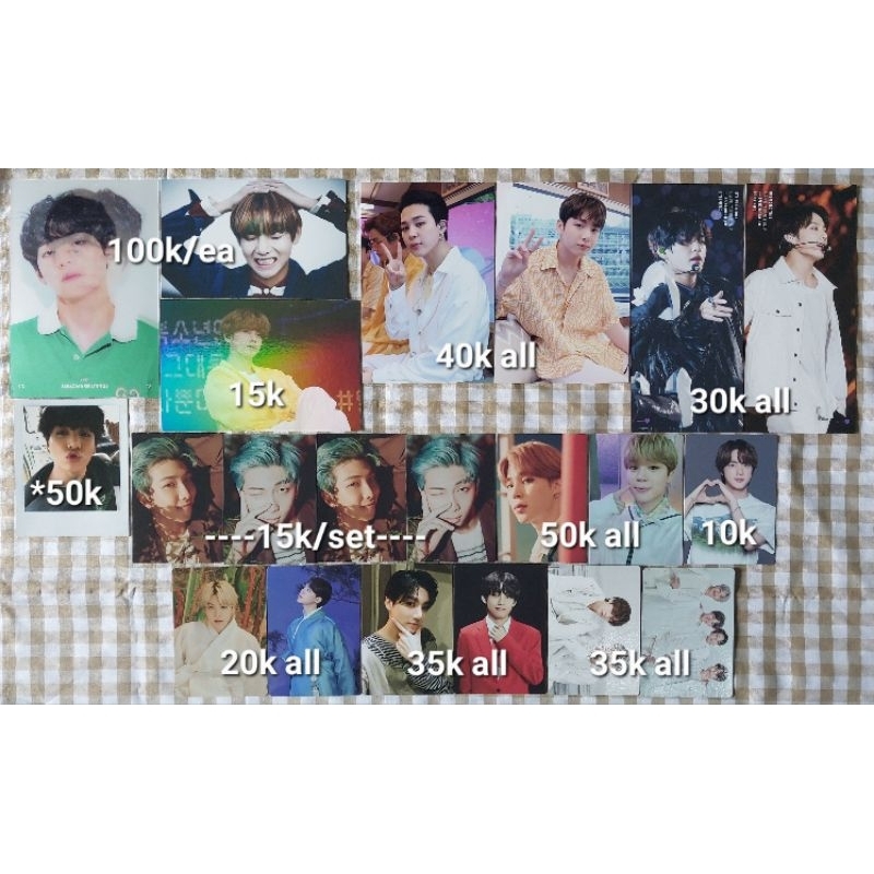 wts photocard BTS ina namjoon rm seokjin yoongi suga hoseok jhope jimin taehyung v jungkook enhypen 