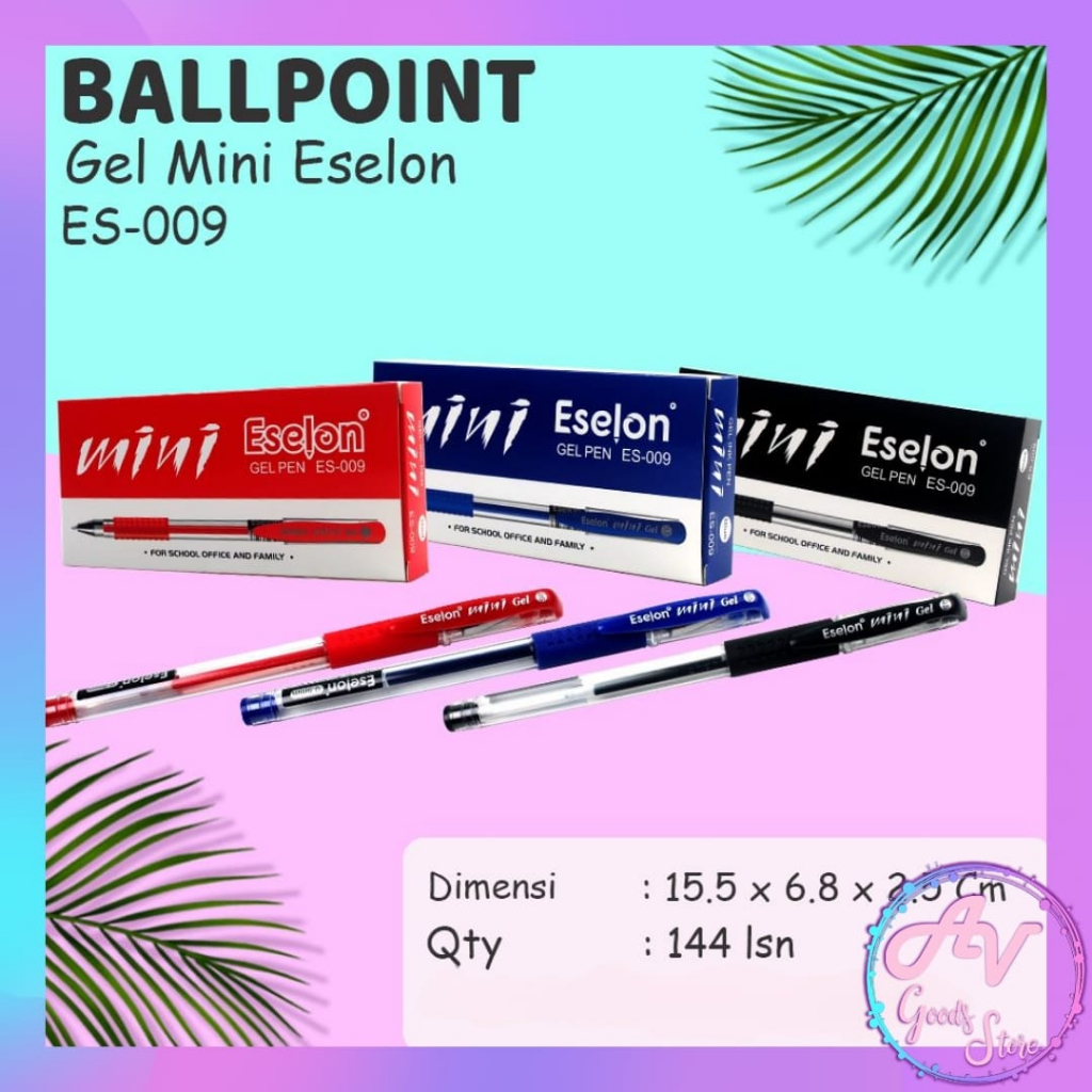 

PULPEN / 12PCS PULPEN GEL HITAM BIRU MERAH / PULPEN MINI GEL ES-009 (1LUSIN)