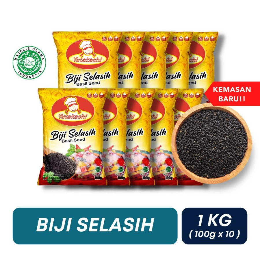 

PREMIUM !!! 10pcs @100Gram Termurah Biji Selasih Besar |1Kg Basil Seed - 100%