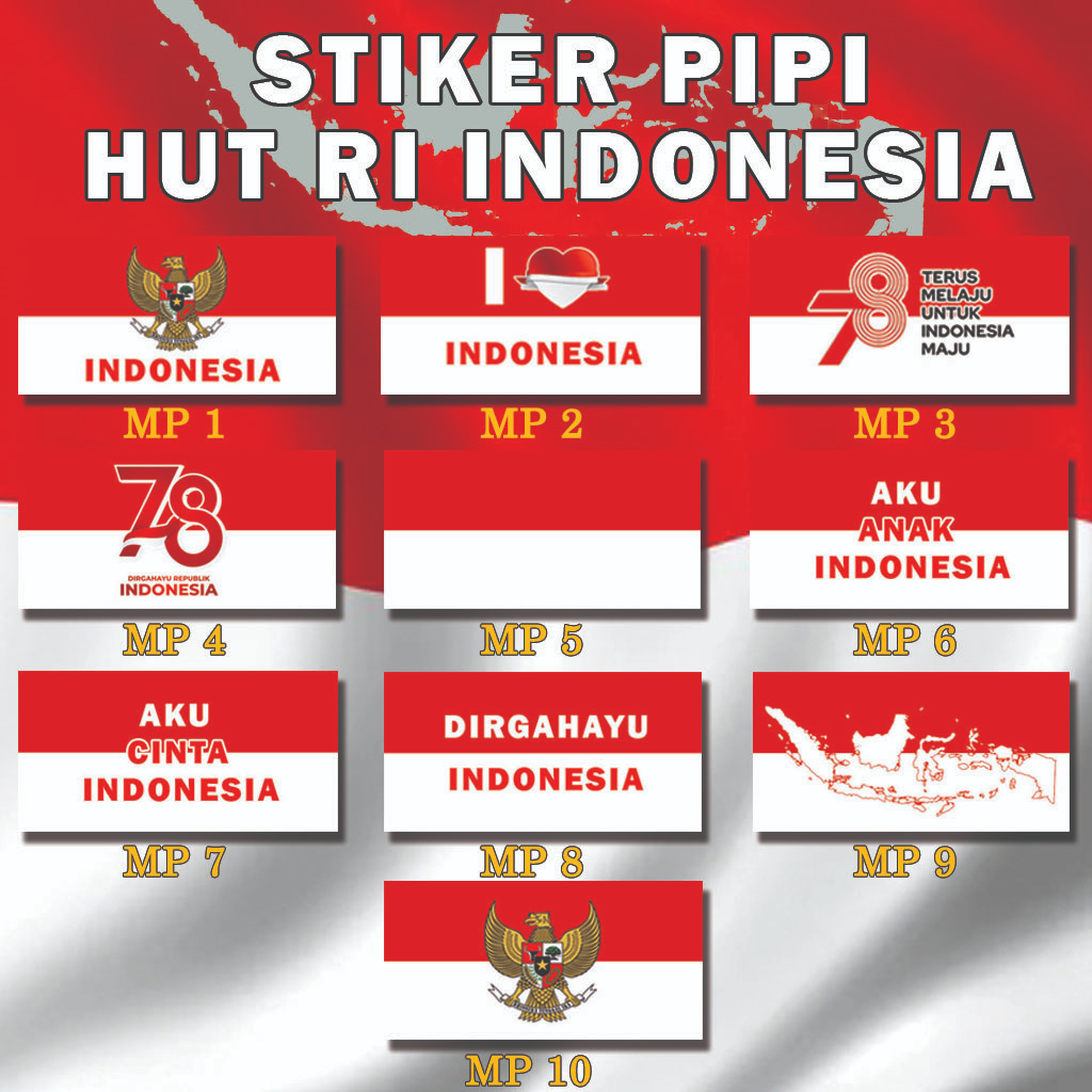 

Stiker Pipi Merah Putih Hut RI Kemerdekaan Indonesia